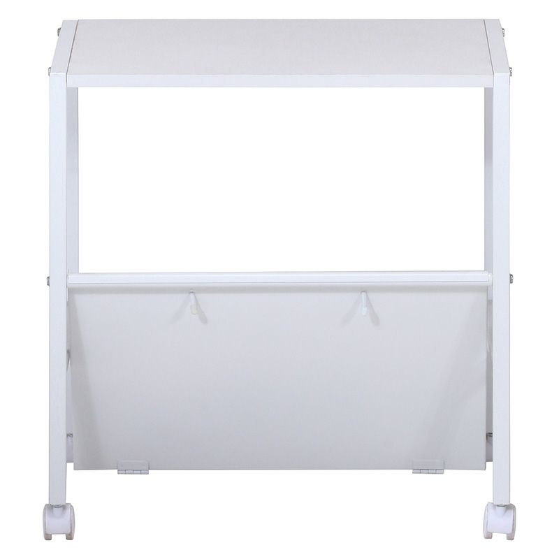 ファイルワゴン 1段 ホワイト ストッパーキャスター付き 天板付き不二貿易