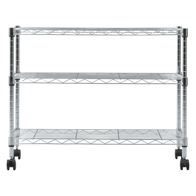 メタルTVラック3段　MTV-3CR 不二貿易 幅750 奥行350 高さ580mm 棚 キャスター付