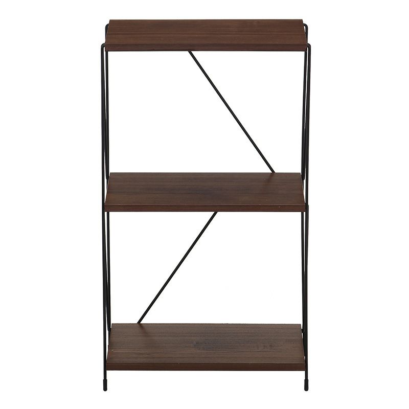 ＥＺＢＯワイヤーラック３段　４０幅 不二貿易 3色 木目調 棚 ブラック 組み立て 簡単 シンプル 幅420 奥行310 高さ712mm