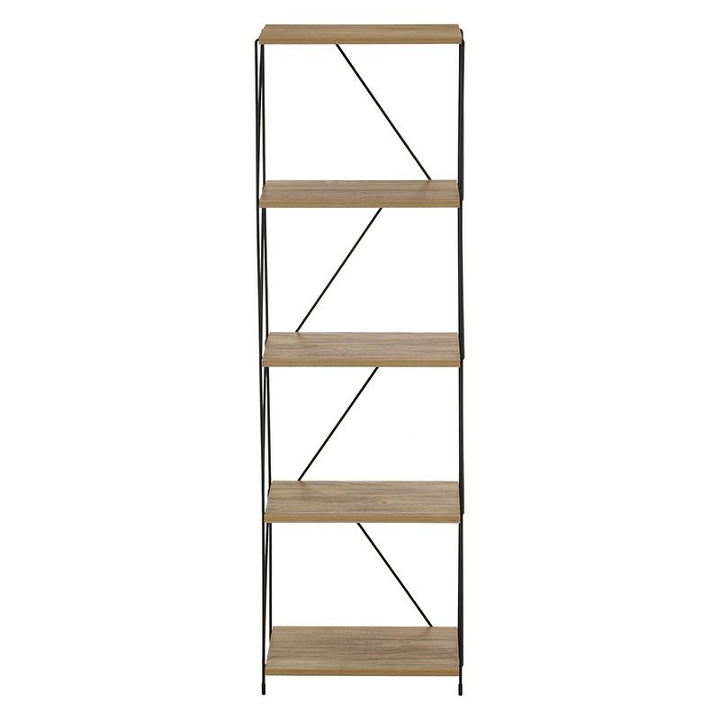 ＥＺＢＯワイヤーラック５段　４０幅 不二貿易 3色 木目調 棚 ブラック 組み立て 簡単 シンプル 幅420 奥行310 高さ1365mm