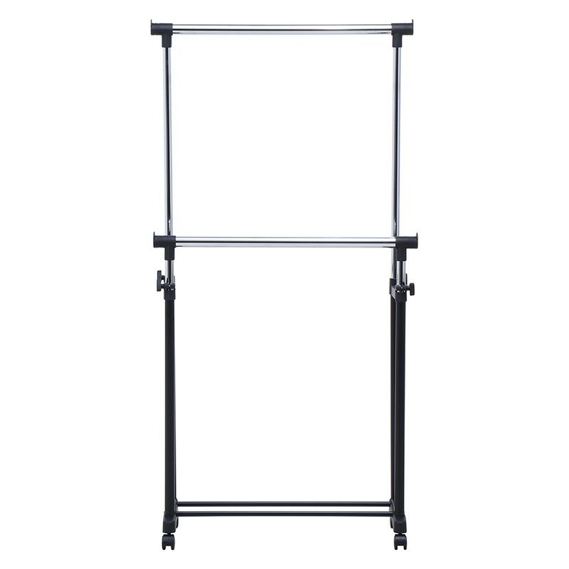 【5個セット】パイプダブルハンガー 4644-A0-BK 14200 不二貿易 