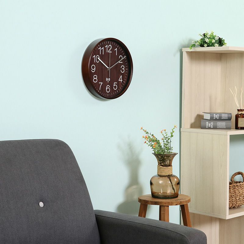 【3個セット】電波掛時計 プライウッド Φ28cm