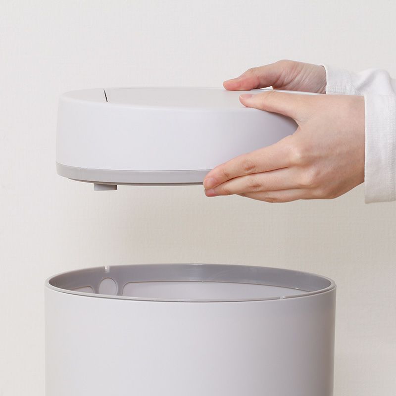 【2個セット】センサーダストボックス 12L ラウンド アイボリー 不二貿易