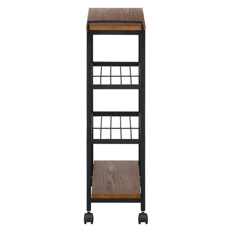 ワゴン４段 レアル REAL 不二貿易 ブラウン ブラック 10847 キッチン カート ワゴン サイドテーブル