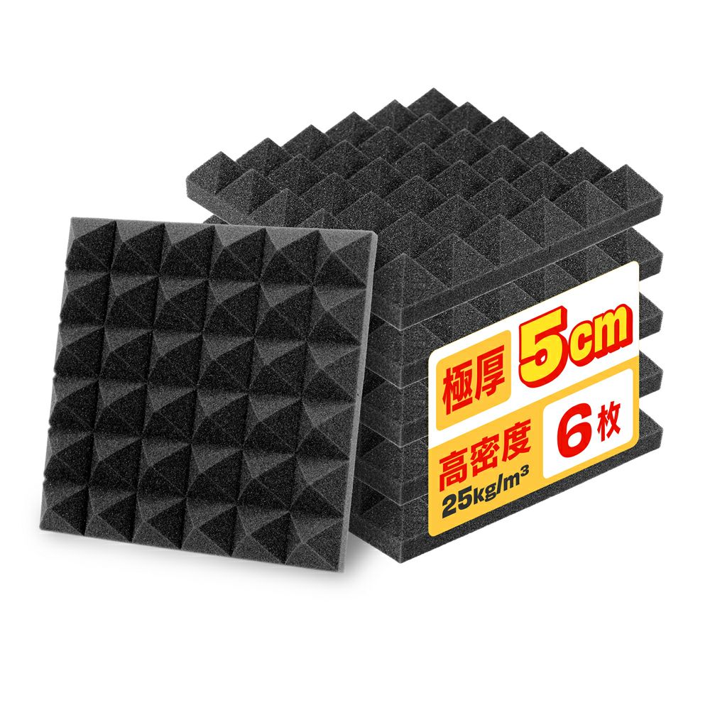 IPIC ピラミッド型スポンジ吸音材 ブラック 24