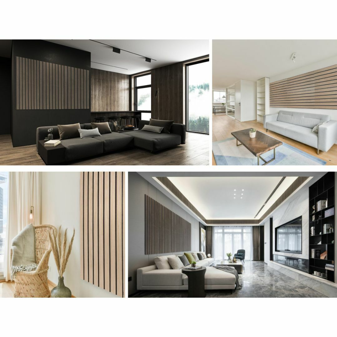 吸音ウォールパネル Komorebi 木目調 厚さ9mm ホワイトオーク / ナチュラルオーク