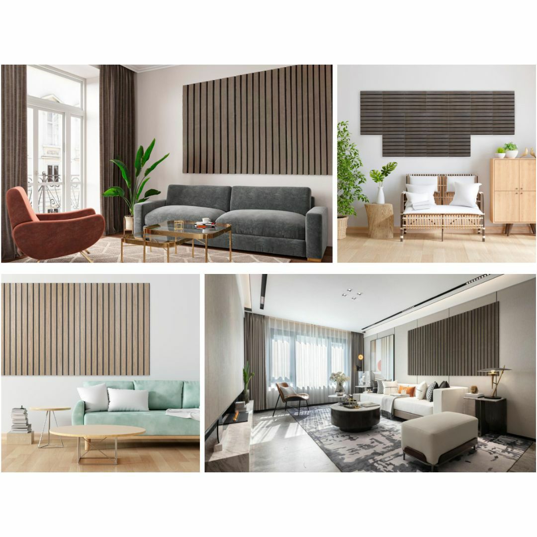 吸音ウォールパネル Komorebi 木目調 厚さ9mm ホワイトオーク / ナチュラルオーク