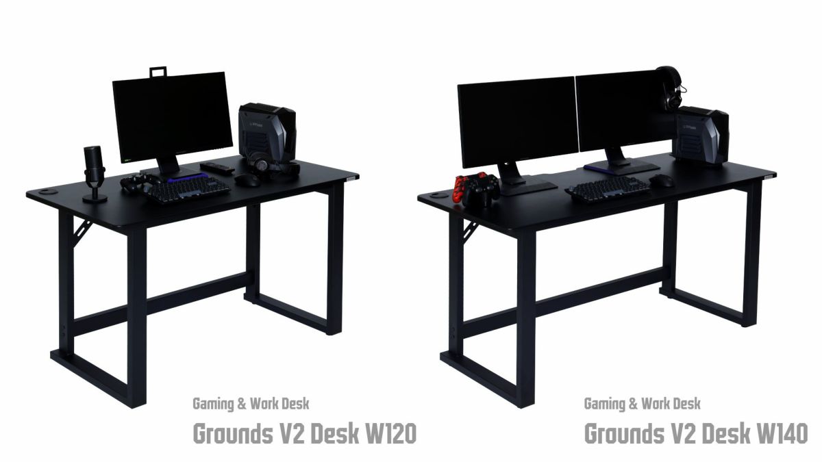 関家具 Contieaks Grounds V2 グラウンズ ゲーミンデスク ブラック 黒 幅 W120cm W140cm
