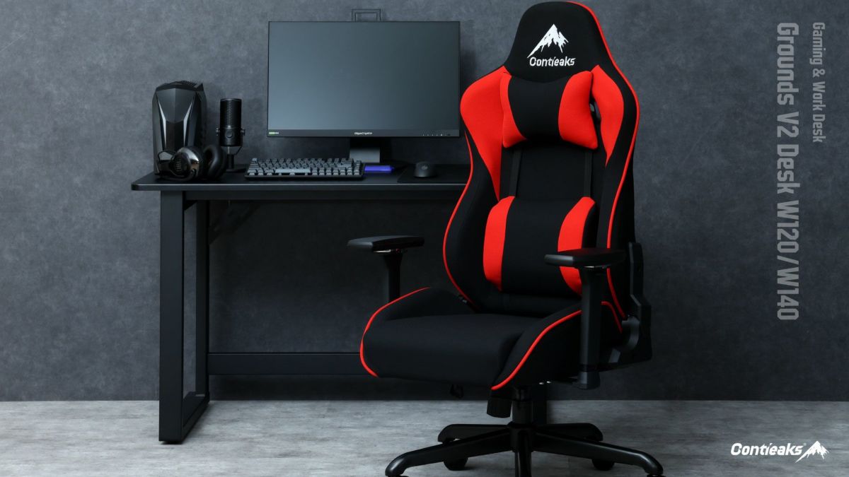 関家具 Contieaks Grounds V2 グラウンズ ゲーミンデスク ブラック 黒 幅 W120cm W140cm