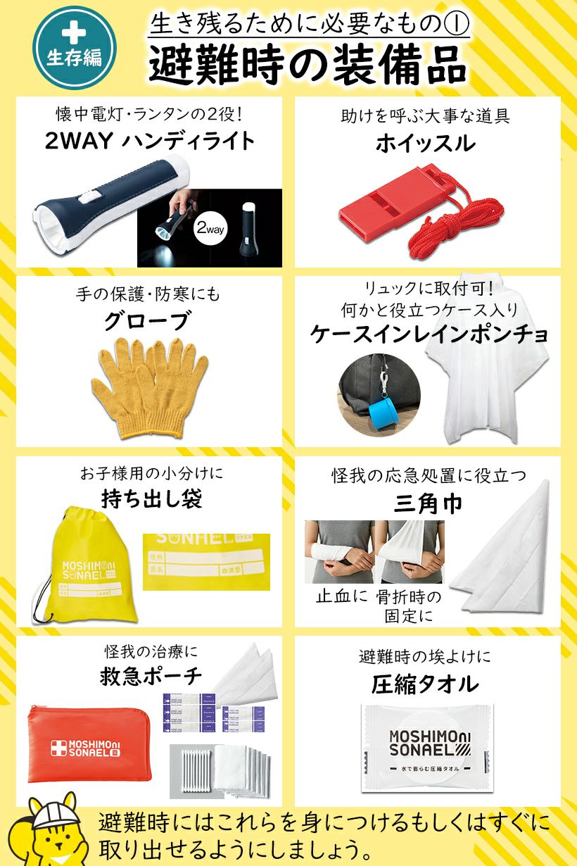 IPIC SONAE 防災リュック りすのほおぶくろ 1人用45点セット